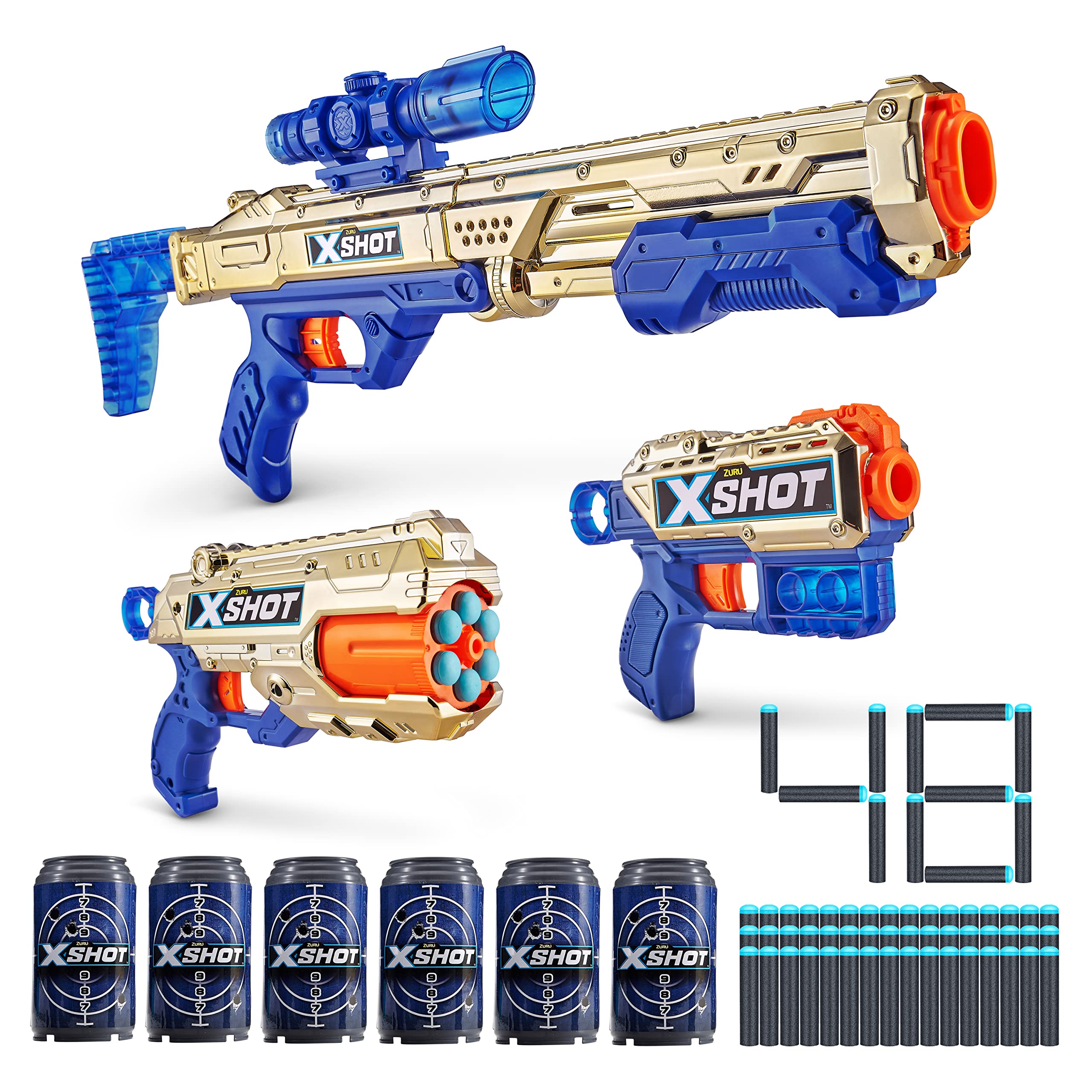 X-Shot EXCEL-Combo Pack Golden Hawk Eye/Reflex 6 and Double